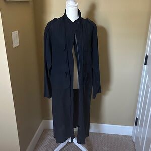 Long Navy Trench Coat